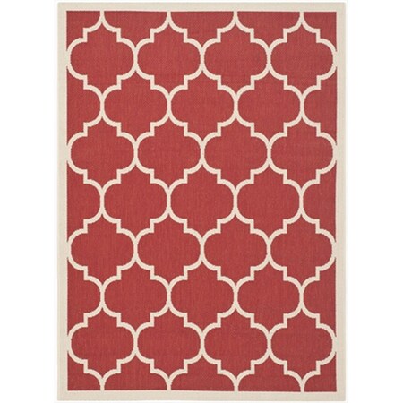 Safavieh 2 Ft. X 3 Ft. -7 In. Rectangle Indoor-Outdoor Courtyard- Red And Bone- Machine Made Rug CY6914-248-2